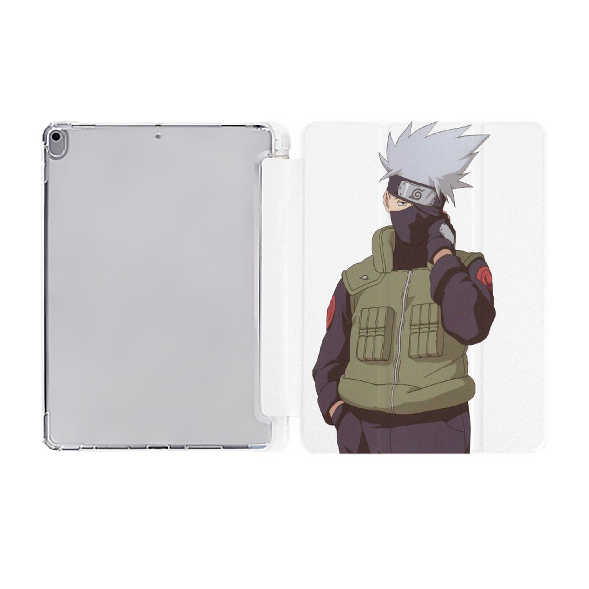 （画像用） NARUTO -ナルト- はたけ カカシ Hatake Kakashi IPad ケース ペン収納付き 三つ折りスタンド PUレザー×シリコン 対応機種9.5/10.5/10.9インチ